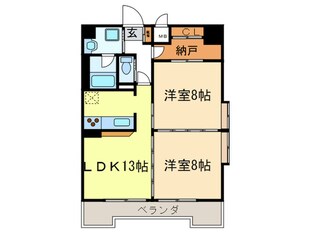 ゴ－ルドハイツ渡辺の物件間取画像